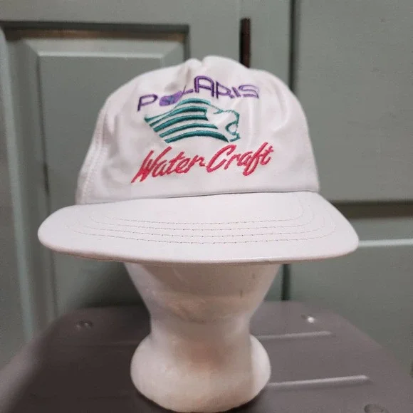 VTG Polaris WaterCraft Water Craft Leather Adjustable Strapback Hat Cap